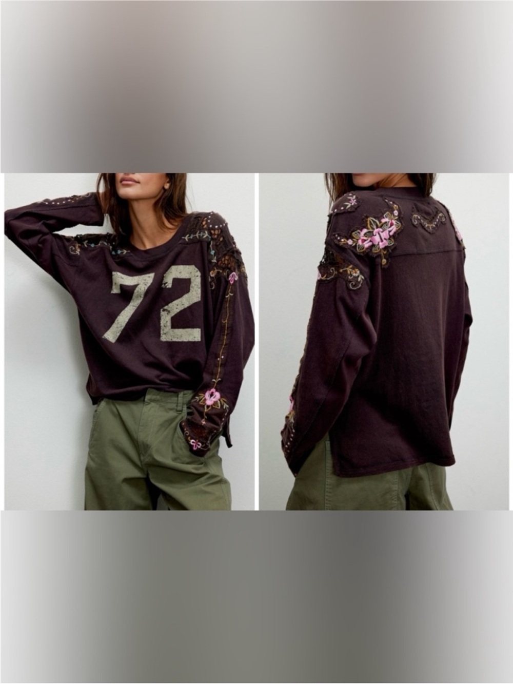 NWT Free People We The Free Lilith Tee - chocolate brown - XS